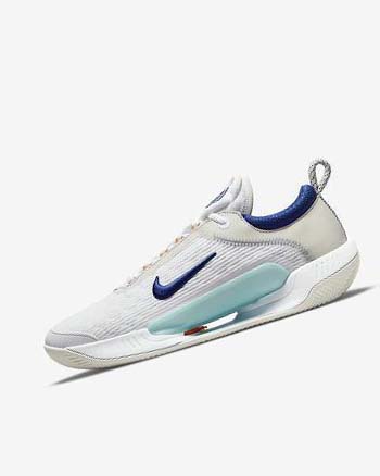 Nike Court Zoom NXT Tennisschoenen Heren Wit Lichtbeige Turquoise Diepkoningsblauw Blauw | NL_2622