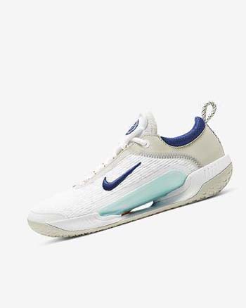Nike Court Zoom NXT Tennisschoenen Heren Wit Lichtbeige Turquoise Diepkoningsblauw Blauw | NL_2922
