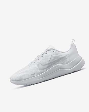 Nike Downshifter 12 Hardloopschoenen Dames Wit Platina Metal Zilver | NL_2586
