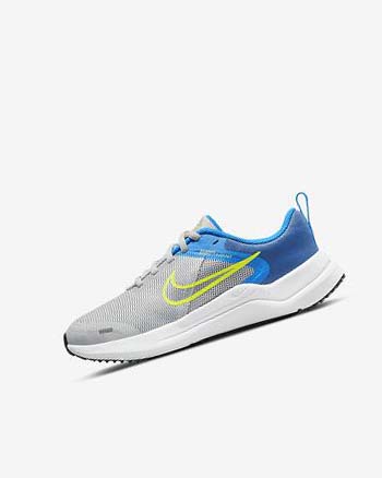 Nike Downshifter 12 Hardloopschoenen Jongens Grijs Blauw Grijs Donkerblauw Grijs | NL_5063
