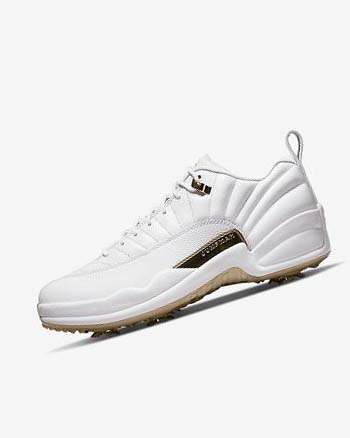 Nike Jordan XII G Golfschoenen Heren Wit Metal Goud Wit | NL_2510