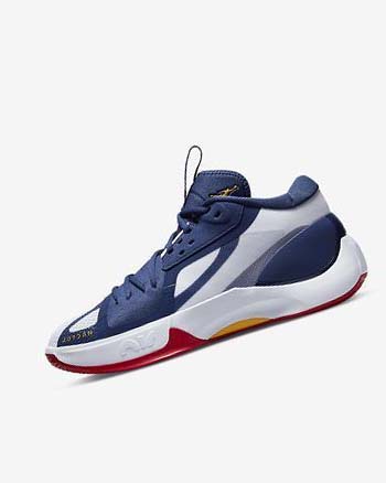 Nike Jordan Zoom Separate Basketbalschoenen Heren Donkerblauw Wit Rood Goud | NL_4989