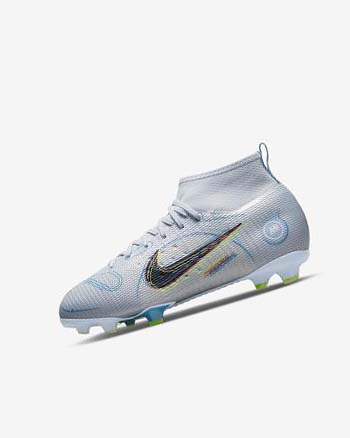 Nike Jr. Mercurial Superfly 8 Pro FG Voetbalschoenen Jongens Grijs Lichtblauw Blauw | NL_3200