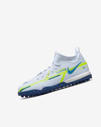 Nike Jr. Phantom GT2 Academy Dynamic Fit TF Voetbalschoenen Jongens Grijs Lichtblauw Donkerblauw | NL_2903