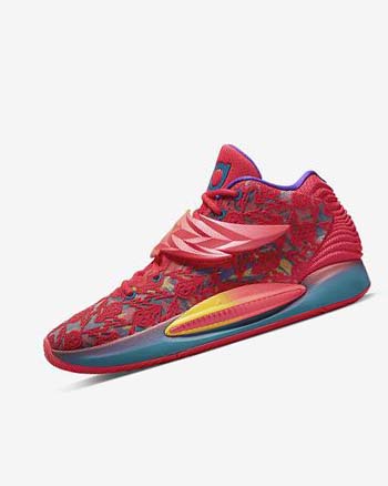 Nike KD14 Basketbalschoenen Dames Rood Geel Paars Groen | NL_3173