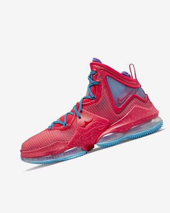 Nike LeBron 19 Basketbalschoenen Dames Rood Blauw Paars Rood | NL_4769
