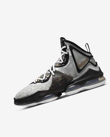 Nike LeBron 19 Basketbalschoenen Heren Wit Zwart Metal Goud | NL_3128