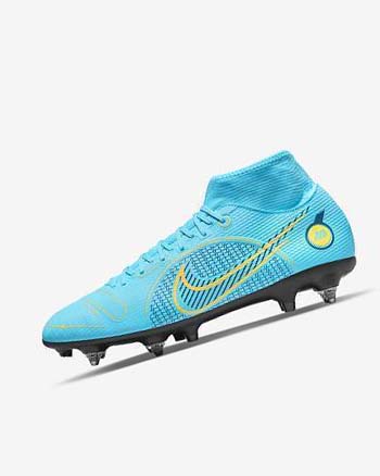 Nike Mercurial Superfly 8 Academy SG-PRO Anti-Clog Traction Voetbalschoenen Heren Blauw Oranje | NL_2292