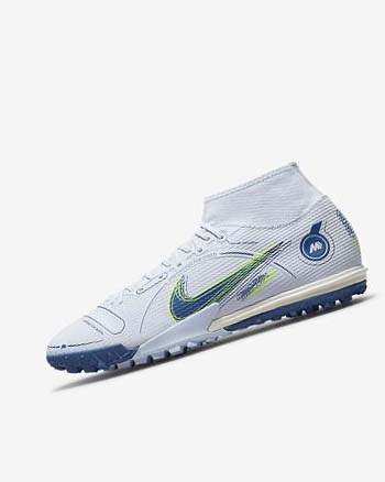 Nike Mercurial Superfly 8 Academy TF Voetbalschoenen Dames Grijs Lichtblauw Donkerblauw | NL_1155