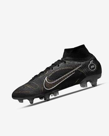 Nike Mercurial Superfly 8 Elite SG-PRO Anti-Clog Traction Voetbalschoenen Heren Zwart Metal Zilver Grijs Metal Goud | NL_3224