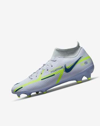 Nike Phantom GT2 Academy Dynamic Fit MG Voetbalschoenen Heren Grijs Lichtblauw Donkerblauw | NL_5002