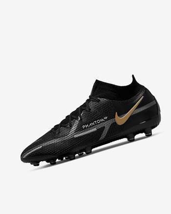 Nike Phantom GT2 Dynamic Fit Elite AG-Pro Voetbalschoenen Heren Zwart Metal Goud Metal Zilver Metal Donkergrijs | NL_3208