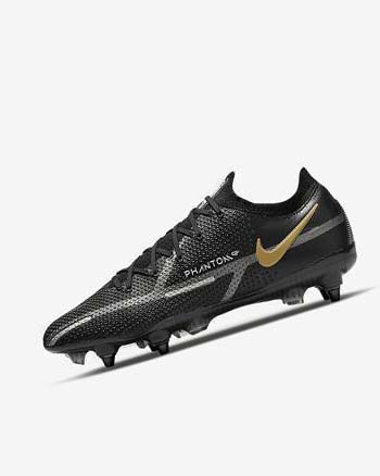 Nike Phantom GT2 Elite SG-Pro AC Voetbalschoenen Heren Zwart Metal Goud Metal Zilver Metal Donkergrijs | NL_3221