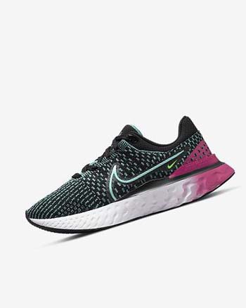 Nike React Infinity Run Flyknit 3 Hardloopschoenen Dames Zwart Roze Turquoise Turquoise | NL_2937