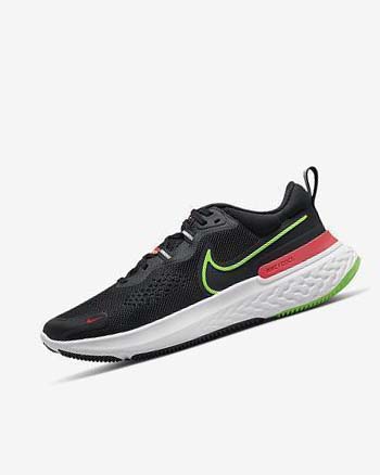 Nike React Miler 2 Hardloopschoenen Heren Zwart Rood Wit Groen | NL_1119