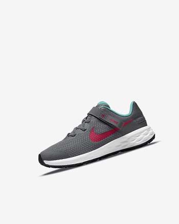 Nike Revolution 6 FlyEase Schoenen Meisjes Grijs Turquoise Rood | NL_5545