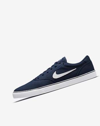 Nike SB Chron 2 Canvas Skate Schoenen Dames Donkerblauw Donkerblauw Zwart Wit | NL_4957