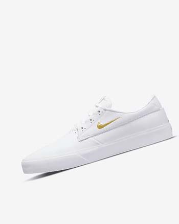 Nike SB Shane PRM Skate Schoenen Dames Wit Wit Wit Metal Goud | NL_2367