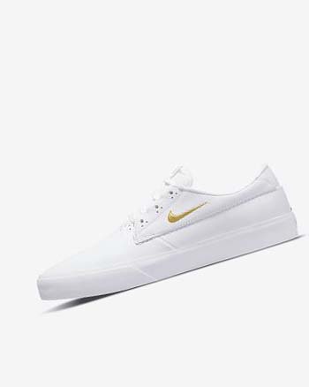 Nike SB Shane PRM Skate Schoenen Heren Wit Wit Wit Metal Goud | NL_3261