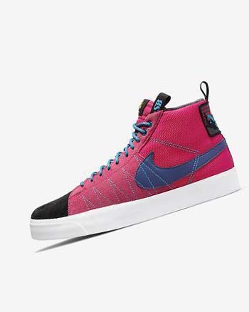 Nike SB Zoom Blazer Mid PRM Skate Schoenen Heren Roze Blauw Diepkoningsblauw Blauw | NL_2332