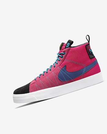 Nike SB Zoom Blazer Mid PRM Skate Schoenen Dames Roze Blauw Diepkoningsblauw Blauw | NL_2398