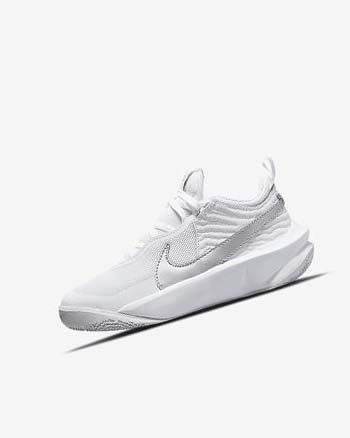 Nike Team Hustle D 10 Basketbalschoenen Jongens Wit Metal Zilver | NL_2377