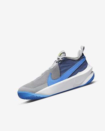 Nike Team Hustle D 10 Basketbalschoenen Meisjes Grijs Donkerblauw Groen Blauw | NL_2500