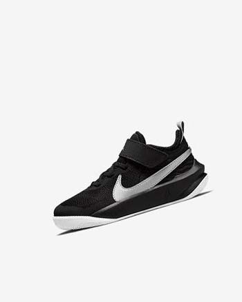 Nike Team Hustle D 10 Basketbalschoenen Jongens Zwart Wit Metal Zilver | NL_2631