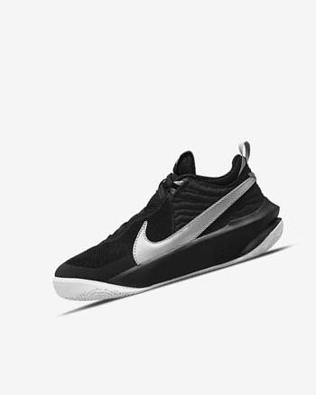 Nike Team Hustle D 10 Basketbalschoenen Meisjes Zwart Wit Metal Zilver | NL_2908