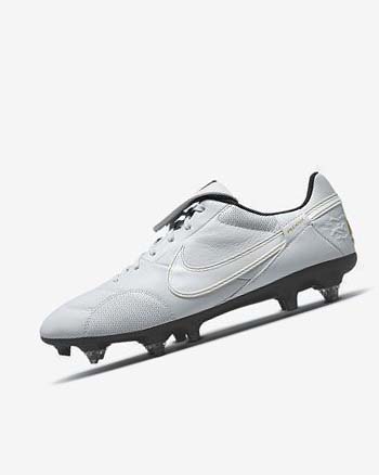 Nike The Premier 3 SG-PRO Anti-Clog Traction Voetbalschoenen Heren Platina Zwart Metal Goud Wit | NL_4561
