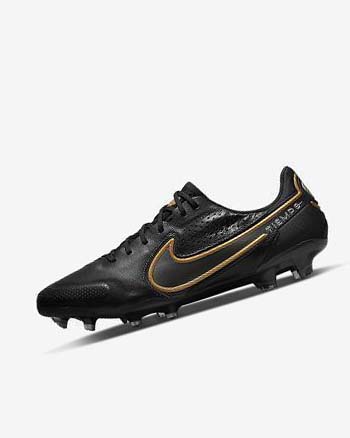 Nike Tiempo Legend 9 Elite FG Voetbalschoenen Heren Zwart Grijs Goud | NL_3170