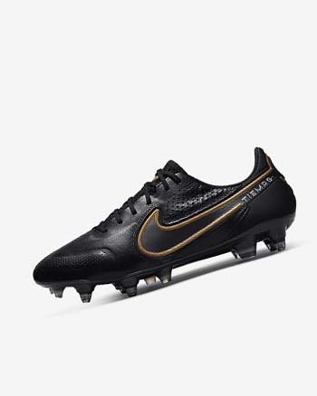 Nike Tiempo Legend 9 Elite SG-Pro AC Voetbalschoenen Dames Zwart Donkergrijs Metal Goud Metal Donkergrijs | NL_2724