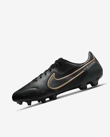 Nike Tiempo Legend 9 Pro FG Voetbalschoenen Heren Zwart Grijs Metal Goud | NL_5604