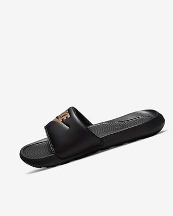Nike Victori One Badslippers Dames Zwart Zwart Metal Rood Bruin | NL_3096