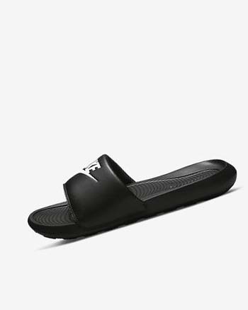 Nike Victori One Badslippers Dames Zwart Zwart Wit | NL_5274