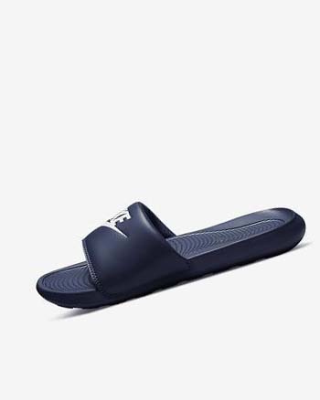 Nike Victori One Badslippers Heren Donkerblauw Wit | NL_2599