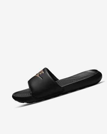 Nike Victori One Badslippers Heren Zwart Metal Goud | NL_4648