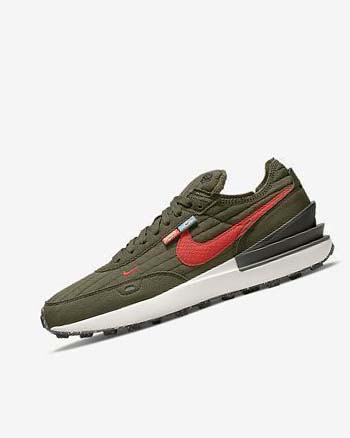 Nike Waffle One Premium Sneakers Heren Olijfgroen Zwart Oranje | NL_4503