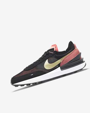 Nike Waffle One Sneakers Dames Zwart Rood Lichtgroen | NL_4941