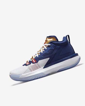 Nike Zion 1 Basketbalschoenen Heren Blauw Wit Metal Goud | NL_5277