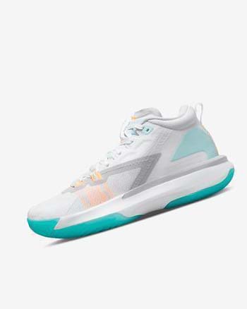 Nike Zion 1 Basketbalschoenen Heren Wit Oranje Turquoise | NL_1107