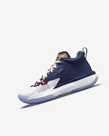 Nike Zion 1 Basketbalschoenen Jongens Blauw Wit Metal Goud Rood | NL_5351