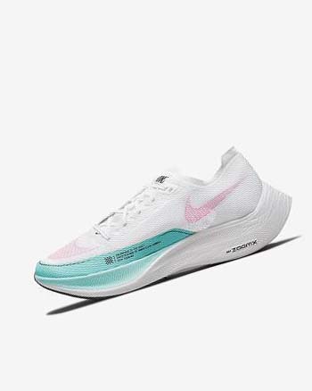 Nike ZoomX Vaporfly Next% 2 Hardloopschoenen Heren Wit Turquoise Roze | NL_2982