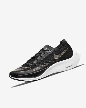 Nike ZoomX Vaporfly Next% 2 Hardloopschoenen Dames Zwart Metal Goud Wit | NL_5068
