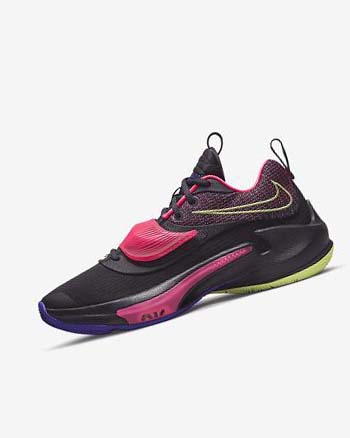 Nike Zoom Freak 3 Basketbalschoenen Dames Paars Roze Paars Lichtcitroen | NL_2596